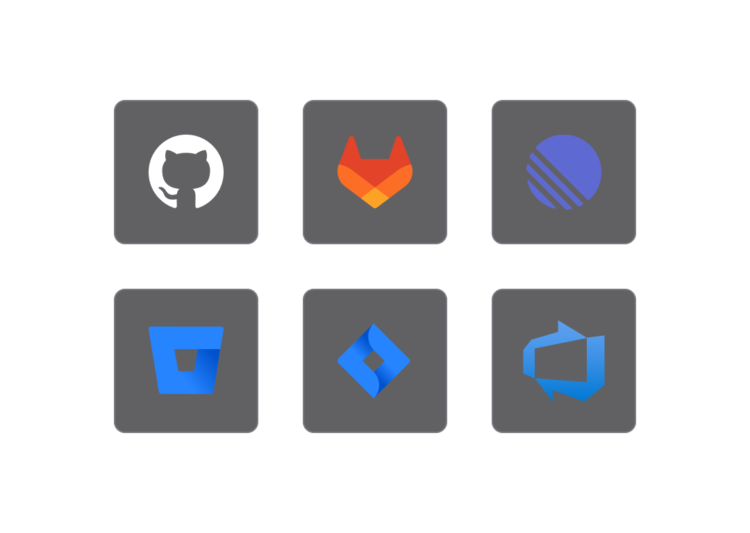 Integration logos for GitHub, GitLab, Linear, Bitbucket, Jira, and Azure DevOps